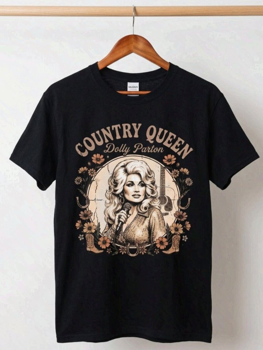 Dolly Parton Country Queen Vintage Graphic, Retro Country Black Unisex T-Shirt